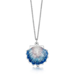 Scallop Medium Pendant in Scallop Blue Enamel by Sheila Fleet Jewellery