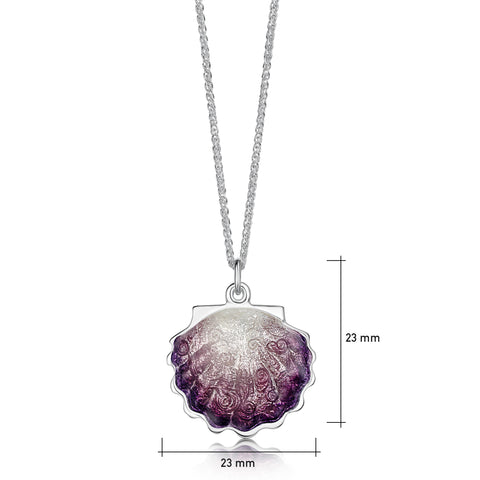 Scallop Medium Pendant in Scallop Pink Enamel by Sheila Fleet Jewellery