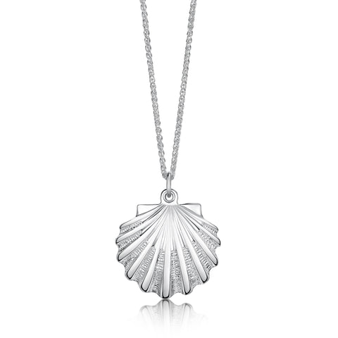 Scallop Medium Pendant in Scallop Pink Enamel by Sheila Fleet Jewellery