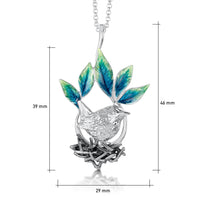 Wren Silver Dress Pendant in Spring Enamel by Sheila Fleet Jewellery