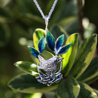 Wren Silver Dress Pendant in Spring Enamel by Sheila Fleet Jewellery