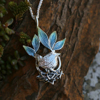 Wren Silver Dress Pendant in Summer Enamel by Sheila Fleet Jewellery