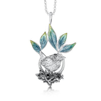 Wren Silver Dress Pendant in Summer Enamel by Sheila Fleet Jewellery
