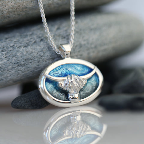 Highland Cow Pendant in Daylight Enamel by Sheila Fleet Jewellery