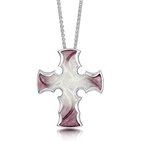 Sinclair Cross Dress Pendant in Champagne Enamel by Sheila Fleet Jewellery