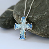 Sinclair Cross Dress Pendant in Jarl Blue Enamel by Sheila Fleet Jewellery