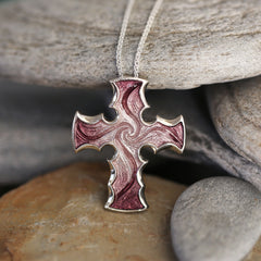 Sinclair Cross Dress Pendant in Light Amethyst Enamel by Sheila Fleet Jewellery