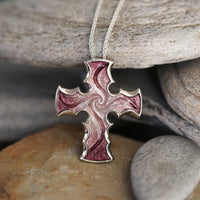 Sinclair Cross Dress Pendant in Light Amethyst Enamel by Sheila Fleet Jewellery