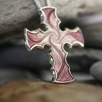 Sinclair Cross Dress Pendant in Light Amethyst Enamel by Sheila Fleet Jewellery