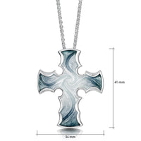 Sinclair Cross Dress Pendant in Silver Grey Enamel by Sheila Fleet Jewellery