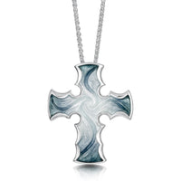 Sinclair Cross Dress Pendant in Silver Grey Enamel by Sheila Fleet Jewellery