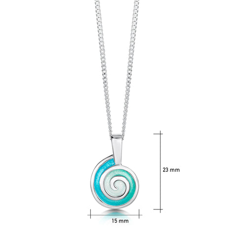 Skara Spiral Dress Pendant in Shallows Enamel by Sheila Fleet Jewellery
