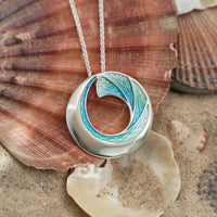 Atlantic Breaker Pendant in Shallows Enamel by Sheila Fleet Jewellery