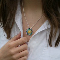 Daisies at Dawn Pendant in SCAA Enamel by Sheila Fleet Jewellery