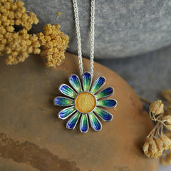 Daisies at Dawn Pendant in SCAA Enamel by Sheila Fleet Jewellery
