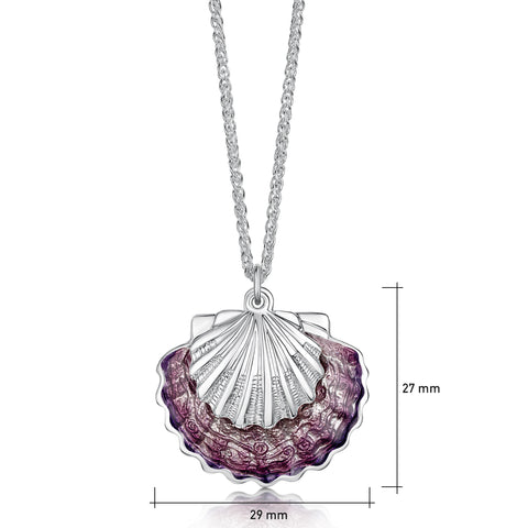 Scallop Large 2-Part Pendant in Scallop Pink Enamel by Sheila Fleet Jewellery