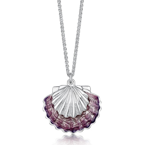 Scallop Large 2-Part Pendant in Scallop Pink Enamel by Sheila Fleet Jewellery