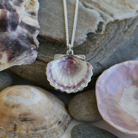 Scallop Large Pendant in Champagne Enamel by Sheila Fleet Jewellery