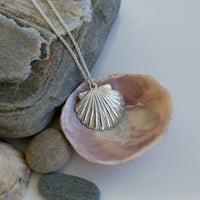 Scallop Large Pendant in Champagne Enamel by Sheila Fleet Jewellery