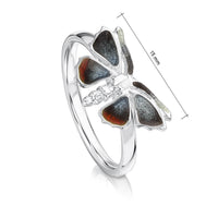 Red Admiral Butterfly Enamel Ring by Sheila Fleet Jewellery