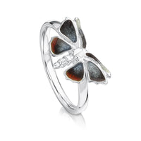 Red Admiral Butterfly Enamel Ring by Sheila Fleet Jewellery