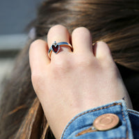 Secret Hearts Enamel Ring in Sterling Silver by Sheila Fleet Jewellery