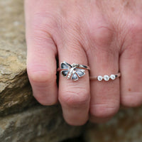 Red Admiral Butterfly Enamel Charm Ring by Sheila Fleet Jewellery