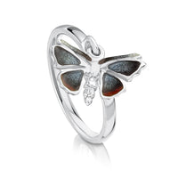 Red Admiral Butterfly Enamel Charm Ring by Sheila Fleet Jewellery