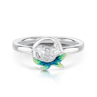 Wren Silver Ring in Spring Enamel by Sheila Fleet Jewellery