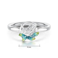 Wren Silver Ring in Summer Enamel By Sheila Fleet Jewellery
