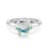 Wren Silver Ring in Summer Enamel by Sheila Fleet Jewellery