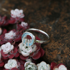 Orkney Spirit Small Ring in Blue Grey Enamel by Sheila Fleet Jewellery