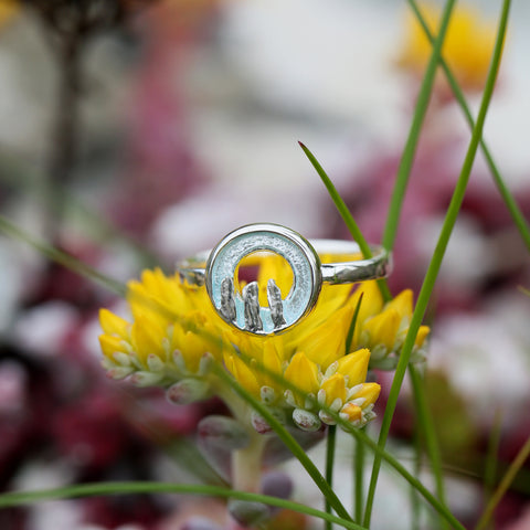 Orkney Spirit Small Ring in Dew Enamel by Sheila Fleet Jewellery