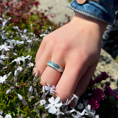 Skyran Sterling Silver Ring in Storm Enamel by Sheila Fleet Jewellery