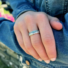 Skyran Sterling Silver Ring in Storm Enamel by Sheila Fleet Jewellery