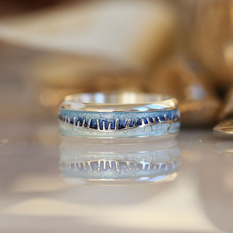Skyran Enamelled Ring in Sterling Silver by Sheila Fleet Jewellery