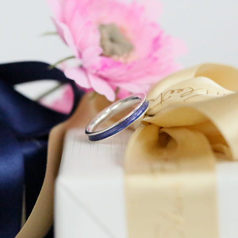 Halo Sterling Silver Ring in Purple Enamel by Sheila Fleet Jewellery