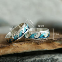 Sterling Silver Breckon Ring in Peacock Enamel by Sheila Fleet Jewellery