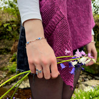 Bluebell Enamel Bracelet in Sterling Silver by Sheila Fleet Jewellery