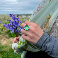 Lunar Bright Ring in Spring Green Enamel by Sheila Fleet Jewellery