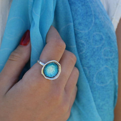 Lunar Bright Ring in Tropical Enamel by Sheila Fleet Jewellery