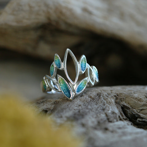 Seasons Sterling Silver Ring in Summer Enamel by Sheila Fleet Jewellery