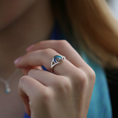 Pentland Enamelled Ring in Sterling Silver by Sheila Fleet Jewellery