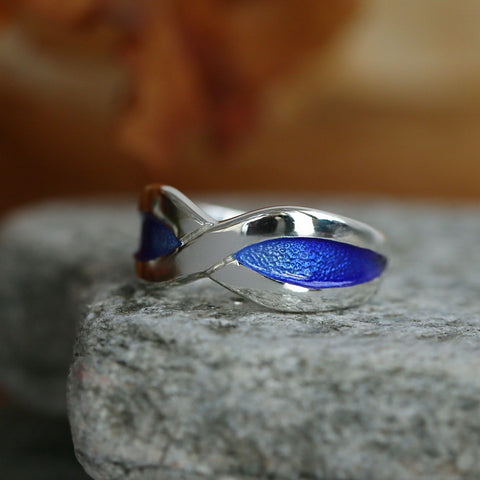 Saltire Enamel Ring in Sterling Silver by Sheila Fleet Jewellery
