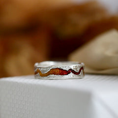 Lava Stream Dress Ring in Fire Enamel by Sheila Fleet Jewellery