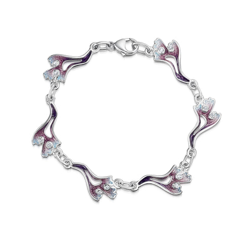 Sea Moss 6-link Cubic Zirconia Bracelet in Sea Pink Enamel by Sheila Fleet Jewellery