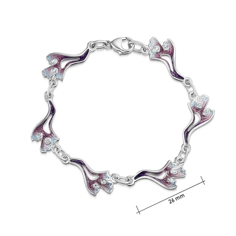 Sea Moss 6-link Cubic Zirconia Bracelet in Sea Pink Enamel by Sheila Fleet Jewellery