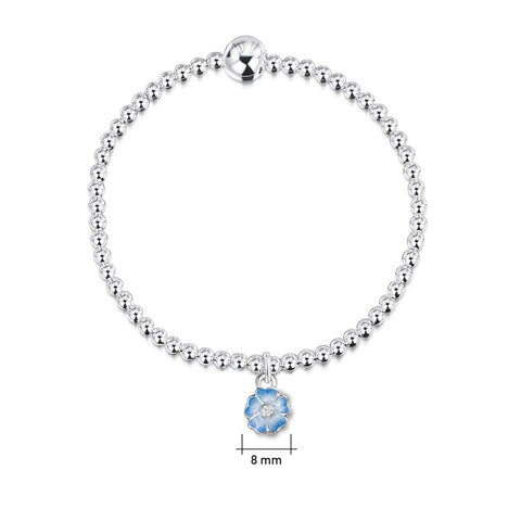 Primula Scotica Stretch Bracelet in Forget Me Not Blue Enamel by Sheila Fleet Jewellery