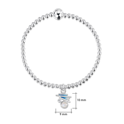 Moonlight Enamel Stretch Bracelet in Sterling Silver by Sheila Fleet Jewellery