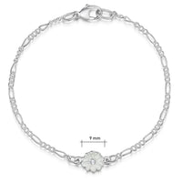 Primula Scotica 1-flower Cubic Zirconia Bracelet in Crystal Enamel